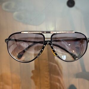 Alpina Black and Gold Unisex Vintage Sunglasses